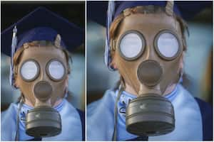 Student Dons Gas Mask For His Graduation Ceremony; Pics Go Viral