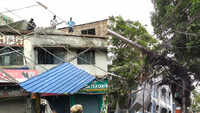 Kolkata: Rooftop shade collapses on power cables after heavy downpour 