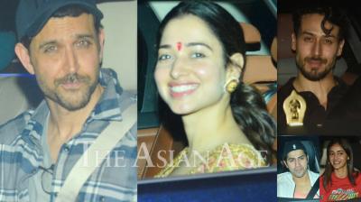 On Tuesday night, Bollywood celebrities like Ananya Panday, Disha Patani, Varun Dhawan, Tamannaah Bhatia, Jackie Shroff others attended special screening of Hrithik Roshan and Tiger Shroff-starrer 'WAR'. (Photos: Viral Bhayani)